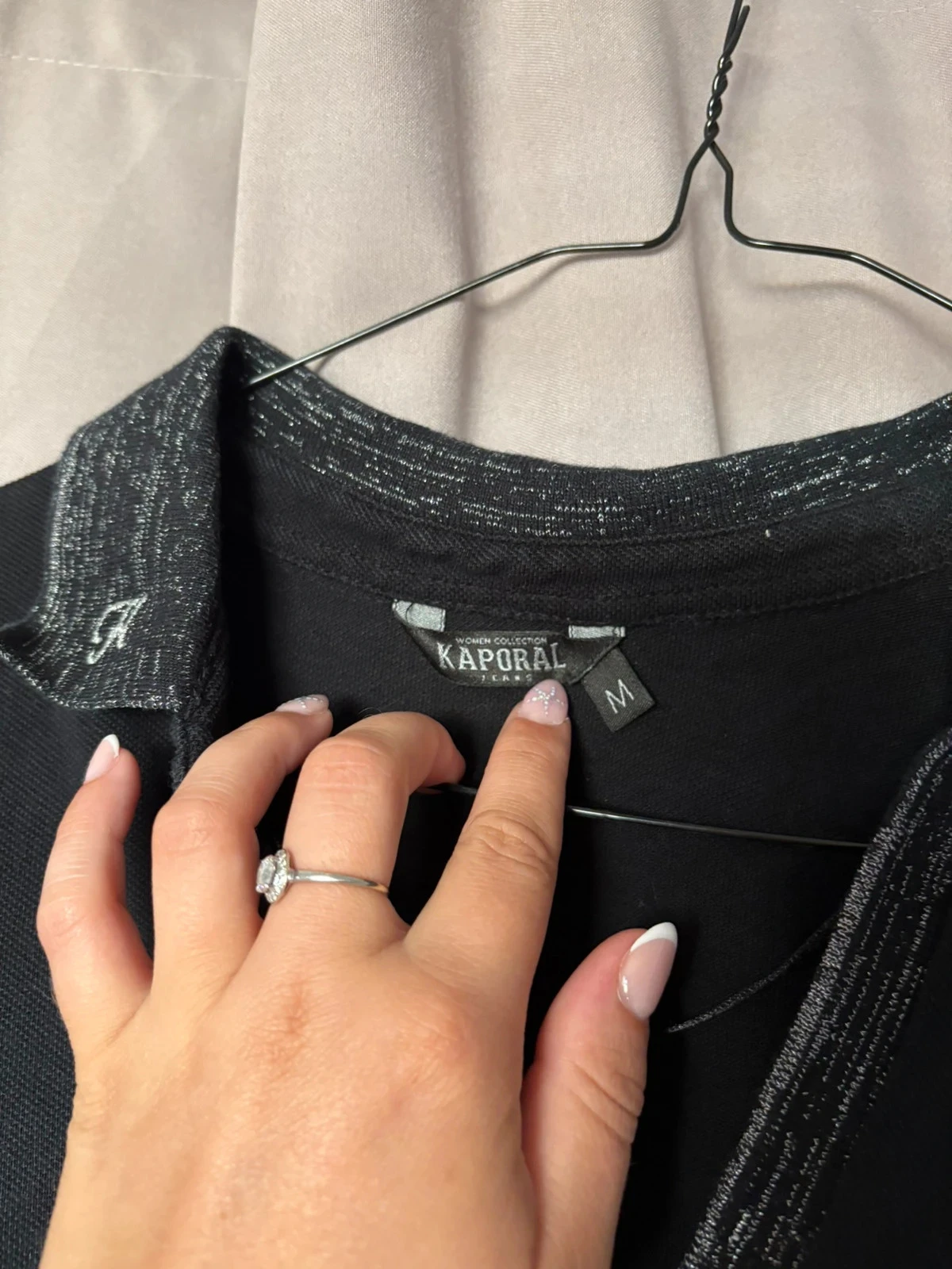 Kaporal black sequin polo size M – photo 2